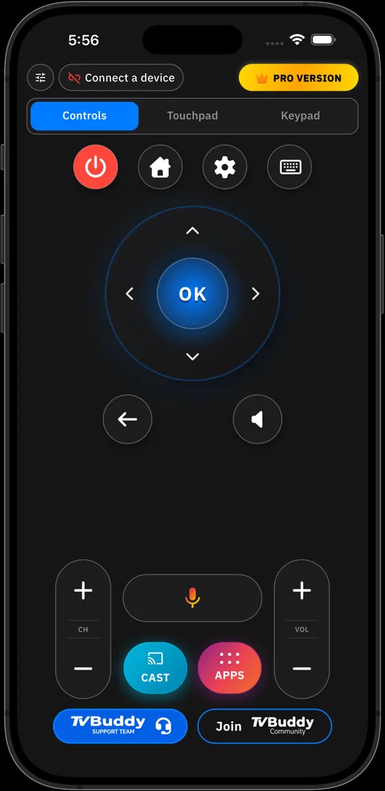 Smart Remote Control app screen